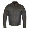 RIDERACT® Vintage Distressed Leather Motorcycle Jacket