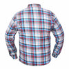 RIDERACT® Men's Motorcycle Riding Reinforced Flannel Shirt Blue Red Black Checked