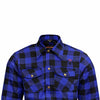 RIDERACT® Men's Motorcycle Riding Reinforced Flannel Shirt Road Series Blue