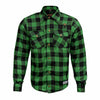 RIDERACT® Men's Motorcycle Riding Reinforced Flannel Shirt Road Series Green