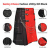 Fashion Utility Kilt Black with Removable Chains & Apron