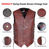 RIDERACT® Harley Rustic Brown Vintage Vest