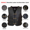 RIDERACT® Motorbike Leather Vest Black Biker's Spirit